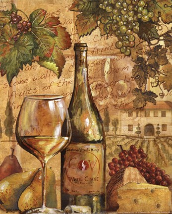 Framed Wine Collage II - mini Print