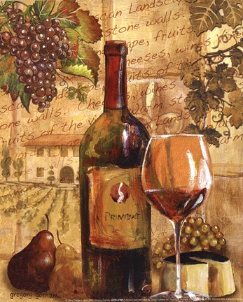 Framed Wine Collage I - mini Print