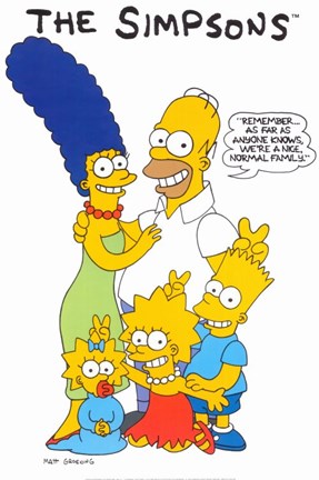 Framed Simpsons Family Print