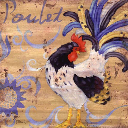 Framed Royale Rooster IV Print