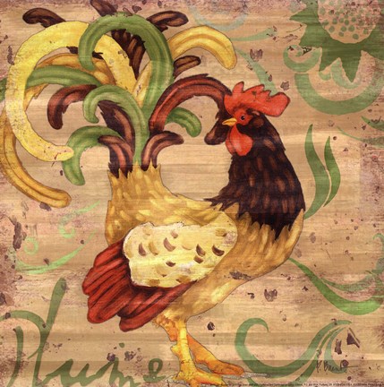 Framed Royale Rooster III Print