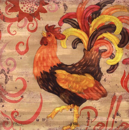 Framed Royale Rooster II Print