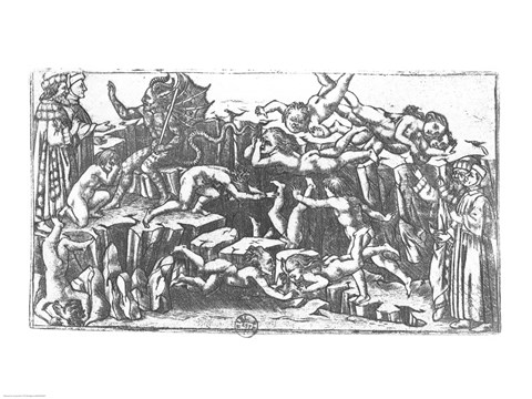 Framed Hell, from &#39;The Divine Comedy&#39; by Dante Alighieri (1265-1321) Print