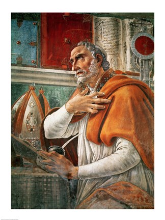 Framed St. Augustine in his Cell, c.1480 Print
