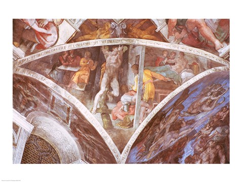 Framed Sistine Chapel Ceiling: Haman Print