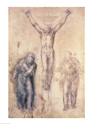 Framed Inv.1895-9-15-509 Recto W.81 Study for a Crucifixion Print