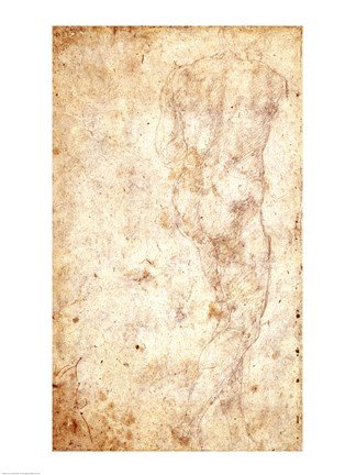 Framed Study of a Male Nude Print