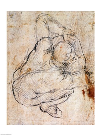 Framed Study for the Last Judgement Print