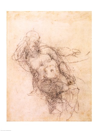 Framed Study for Noah in &#39;The Drunkenness of Noah&#39;, 1508-12 Print