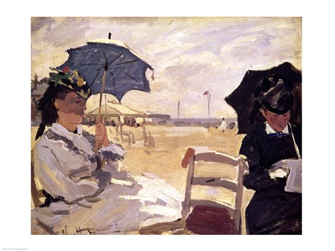 Framed Beach at Trouville, 1870 Print