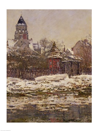 Framed Church at Vetheuil, 1879 Print
