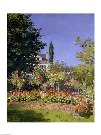 Framed Flowering Garden at Sainte-Adresse, c.1866 Print