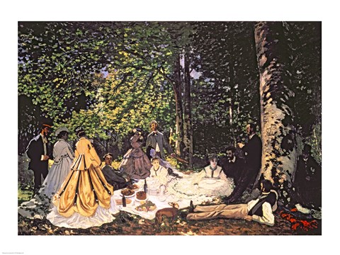 Framed Le Dejeuner sur l&#39;Herbe, 1866 Print