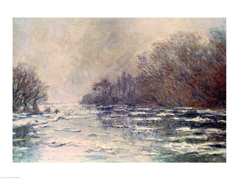 Framed Break up at Vetheuil, c.1883 Print