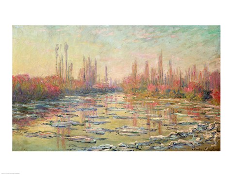 Framed Thaw on the Seine, near Vetheuil, 1880 Print