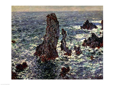 Framed Rocks at Belle Ile, 1886 Print