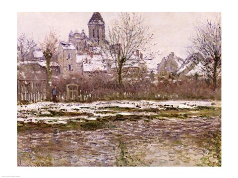 Framed Church at Vetheuil under Snow, 1878-79 Print