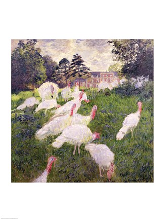 Framed Turkeys at the Chateau de Rottembourg, Montgeron, 1877 Print