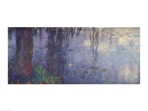 Framed Waterlilies: Morning with Weeping Willows, detail of the left section, 1914-18 Print