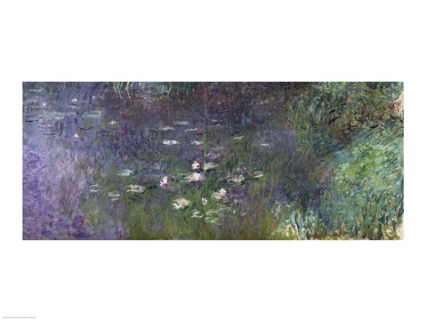 Framed Waterlilies: Morning, 1914-18 (right section) Print