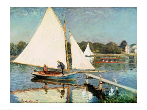 Framed Sailing at Argenteuil, c.1874 Print