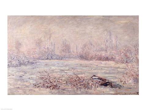 Framed Frost near Vetheuil, 1880 Print