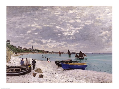 Framed Beach at Sainte-Adresse, 1867 Print