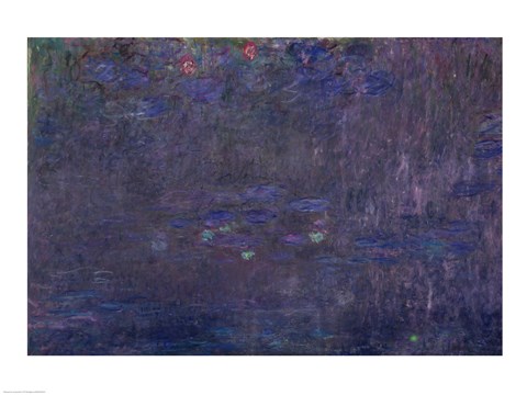 Framed Waterlilies: Reflections of Trees, detail from the right hand side, 1915-26 Print