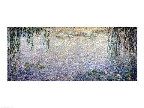 Framed Waterlilies: Morning with Weeping Willows, detail of the central section, 1915-26 Print