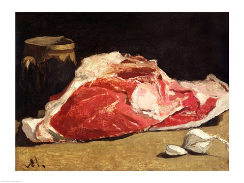 Framed Still Life, the Joint of Meat, 1864 Print
