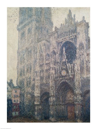 Framed Rouen Cathedral, West Portal, Grey Weather, 1894 Print