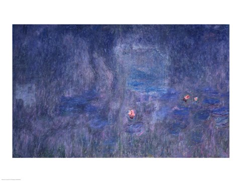 Framed Waterlilies: Reflections of Trees, detail from the central section, 1915-26 Print