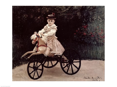Framed Jean Monet on his Hobby Horse, 1872 Print