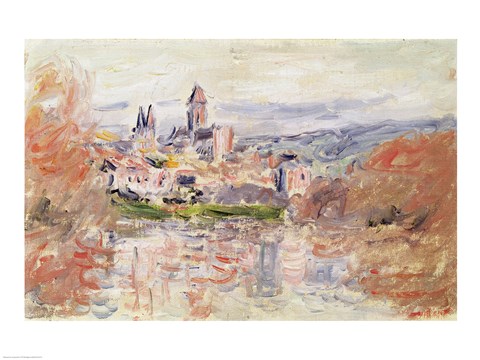 Framed Village of Vetheuil, c.1881 Print