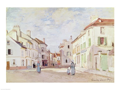 Framed Rue de la Chaussee at Argenteuil Print