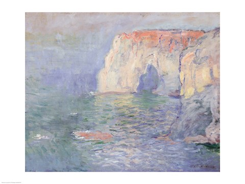 Framed Etretat: Le Manneport, reflections on the water, 1885 Print