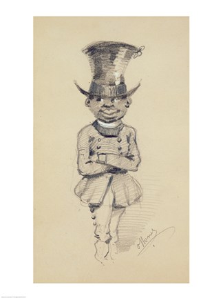 Framed Groom in a top hat, 1857 Print