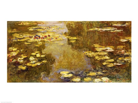 Framed Lily Pond - yellow Print