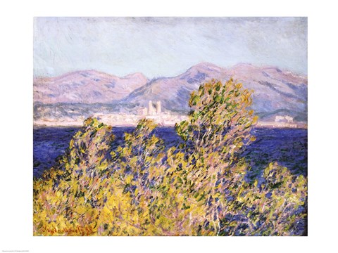 Framed View of the Cap d&#39;Antibes with the Mistral Blowing, 1888 Print