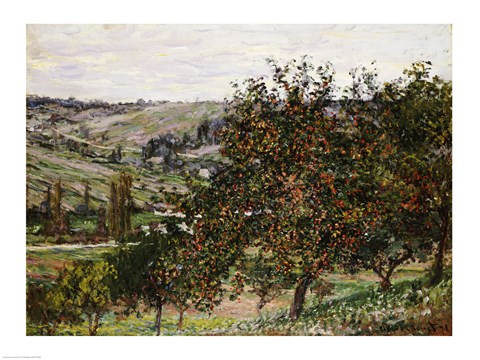 Framed Apple Trees near Vetheuil Print
