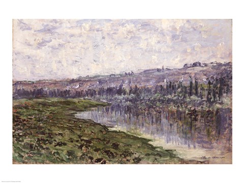 Framed Seine and the Hills of Chantemsle, 1880 Print