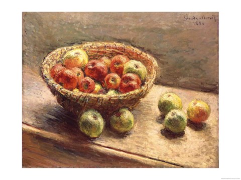Framed Bowl of Apples, 1880 Print