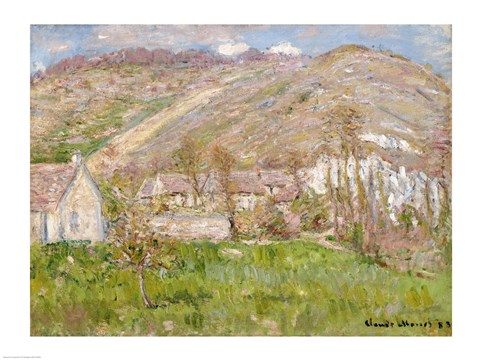 Framed Hamlet on the Cliffs near Giverny, 1883 Print