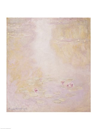 Framed Water Lilies, Giverny, 1908 Print