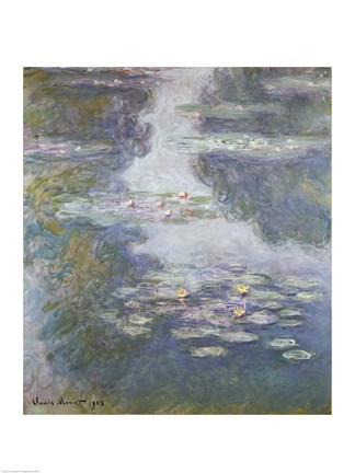 Framed Waterlilies, Nympheas, 1908 Print