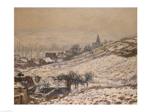 Framed Winter in Giverny, 1885 Print