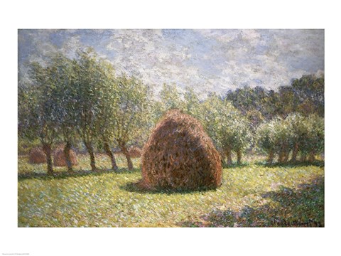 Framed Haystacks at Giverny, 1893 Print