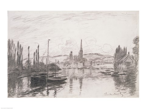 Framed View of Rouen, 1883 Print