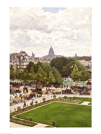 Framed Garden of the Princess, Louvre, 1867 Print