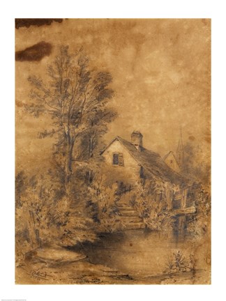 Framed La Lezarde shores, 1856 Print